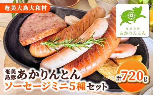 奄美 ブランド島豚【あかりんとん】ソーセージ５種ミニセット　