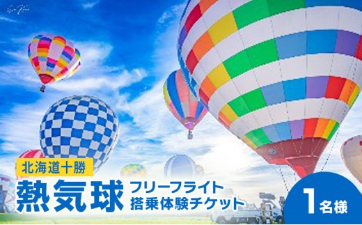 
            北海道 十勝 熱気球 搭乗体験チケット 1名様 フリーフライト[№5749-1611]
          