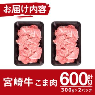 宮崎牛 こま肉(計600g・300g×2袋)【MF-8】【エムファーム】
