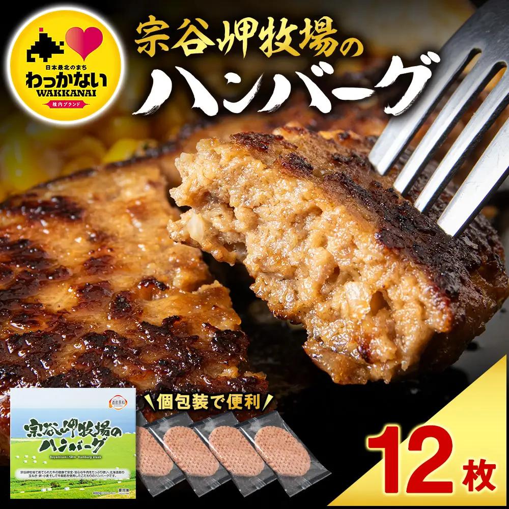宗谷岬牧場のハンバーグ 稚内ブランド認定品 120g4枚入×3箱(合計12枚)