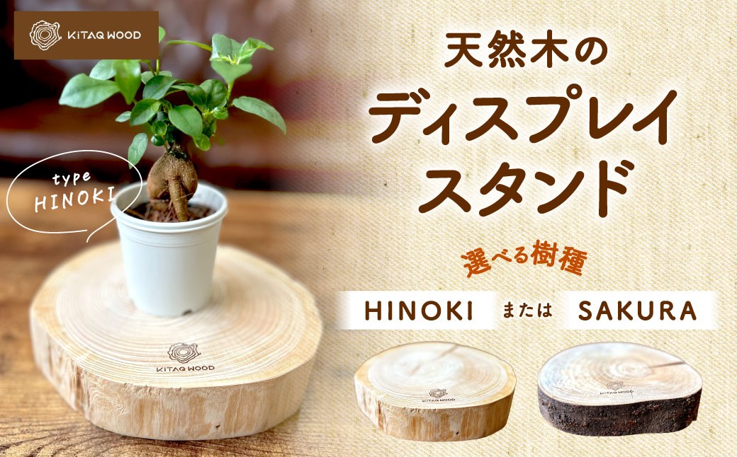 
                  【 種類が選べる 】 KiTAQ WOOD ディスプレイスタンド HINOKIまたはSAKURA スタンド ディスプレイ 木製 天然木 インテリア おしゃれ 雑貨 檜 ヒノキ 桜 サクラ 国産 福岡県産 【 2027年7月下旬まで発送予定 】
                