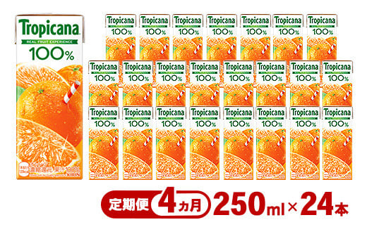 
            【定期便4ヶ月】トロピカーナ 100％ オレンジ 250ml LLスリム×24本 ※離島への配送不可
          