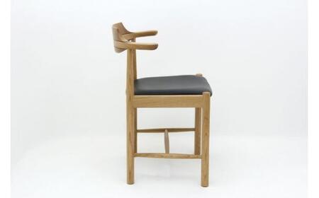 シズクルチェア OAK／本革ブラックダイニングチェア 飛騨の家具 飛騨家具 木馬舎 AY038