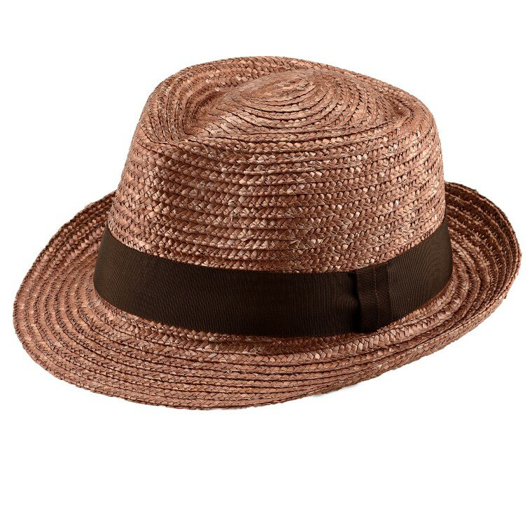 【ふるさと納税】春日部市伝統工芸品 田中帽子店　麦わら中折れハット　ノア　ブラウン　1点(UK-H005-M-BR)(AN026-1)