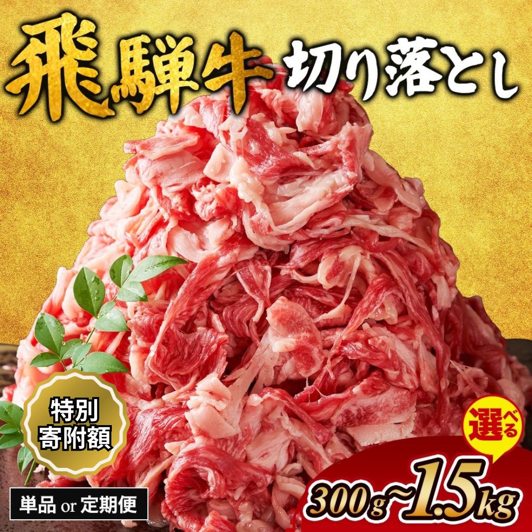 【ふるさと納税】≪特別寄附額≫【選べる内容量・定期便】飛騨牛 切り落とし｜300g 500g 800g 1kg 1.5kg 牛肉 和牛 国産 1万円以下 切り落し 切落し 定期便 スライス すき焼き カレー 赤身 赤身肉 牛 肉 夜ごはん 晩ごはん ご飯 おかず おすすめ ※離島への配送不可