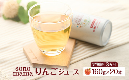 りんごジュースsonomamaりんごジュース【160g×20本】【定期便3ヵ月】