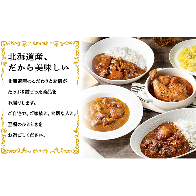 北海道 倶知安 カレー 4種 食べ比べ 計4個 中辛 スープカレー ビーフカレー ポークカレー 牛すじカレー じゃがいも 牛肉 豚肉 チキン 業務用 レトルト 食品 レトルトカレー _イメージ5
