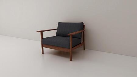 【開梱設置】高野木工 CEBU セブ ソファ 1人掛け ウォルナット 生地：CHART7　マットブラック【10年保証】