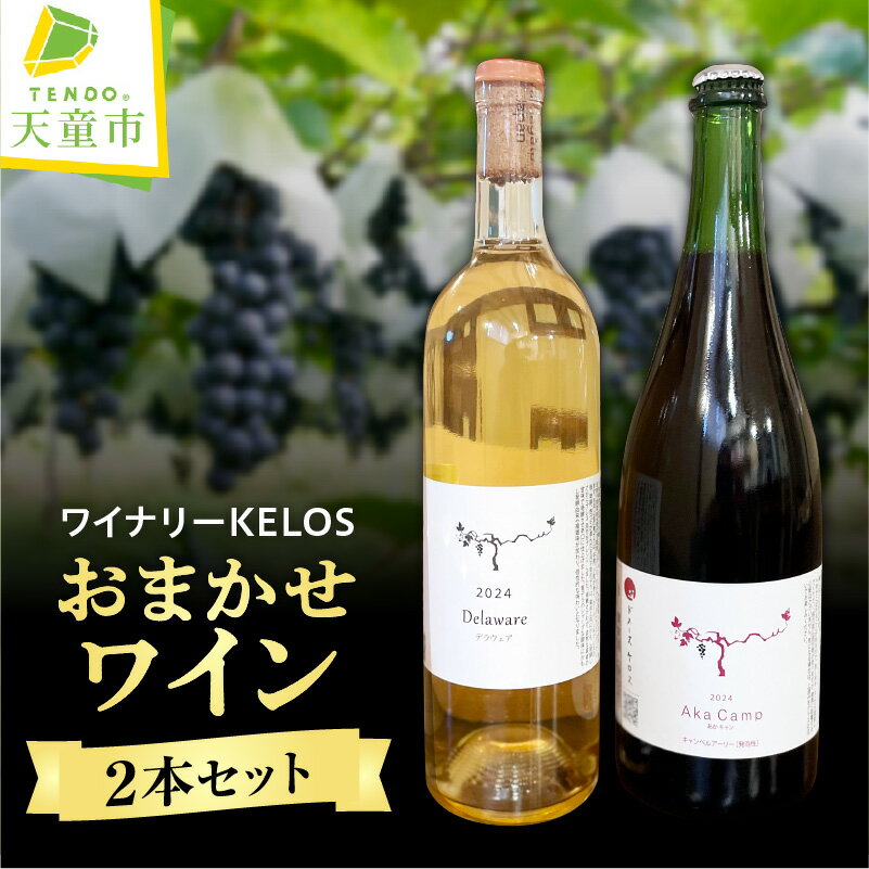 【ふるさと納税】お楽しみ ワイン 2本 セット 赤ワイン 白ワイン ロゼワイン 発泡性ワイン 飲み比べ セット 750ml マスカット・ベーリーA デラウェア キャンベルアーリー 数量限定 自社畑 のし 贈答 詰め合わせ お取り寄せ 送料無料 ドメーヌケロス 【 山形県 天童市 】