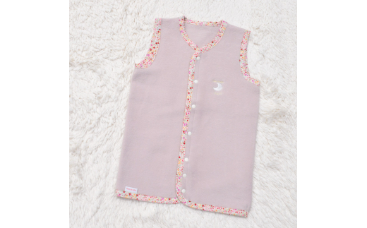 綿毛布スリーパー 2way仕様で暖か(Mサイズ) ベージュピンク×花柄 毛布の町(泉大津産)｜天然素材 綿100% 速乾 オールシーズン ベビー服 ベビー用品 ベビーグッズ ベビー ファッション 子供服 赤ちゃん 子供用 sleeper-s [3010]