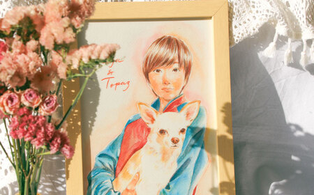 心温まる一枚をお届け オーダーメイド似顔絵(A4・1〜2名様・上半身) / 手描き 似顔絵 誕生日 記念日 ギフト / 御嵩町 / M.似顔絵とアート[AVBR001]