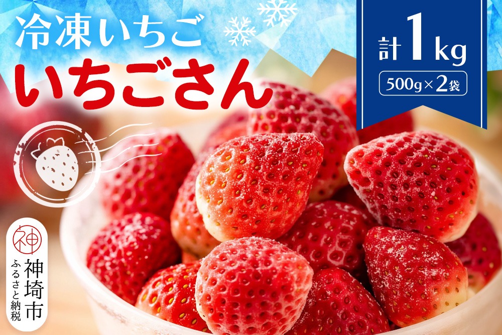 冷凍いちご(いちごさん)1kg(500g×2)【佐賀県 いちごさん 冷凍いちご 新鮮 果実 加工 甘さ 香り デザート スムージー ソース】(H116229)