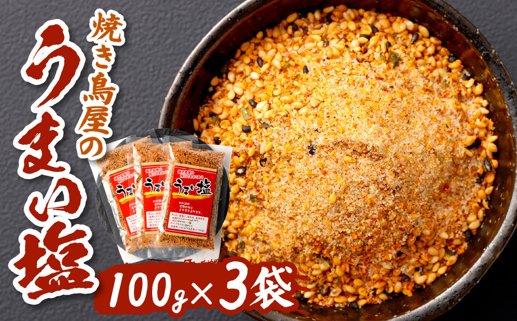 お料理や素材の味をより引き立てます 焼き鳥屋の うまい塩 100g×3袋 塩