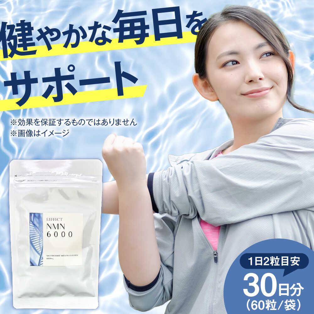 【ふるさと納税】サプリ NMN6000 60粒 / サプリメント サプリ 次世代 ケア 健康 活力 若々しさ 高純度 国内製造 1ヶ月分 純度　プレミアム さぷり 疲労回復 ヘルス ヘルスケア 小分け 簡単 滋養強壮 携帯用 元気 / 大阪府藤井寺市/(株)アスナロ化工研究所[BLAX019]