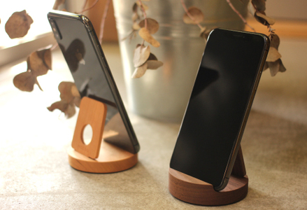 【Hacoa】汎用性高い木製スマートフォンスタンド チェリー「Smartphone Stand」