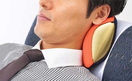 旅行用負担軽減枕 首をやさしく包み込む 浜松産ネックピロー「ネックラック」2個セット （GR×DGR)＆(PK×RD）