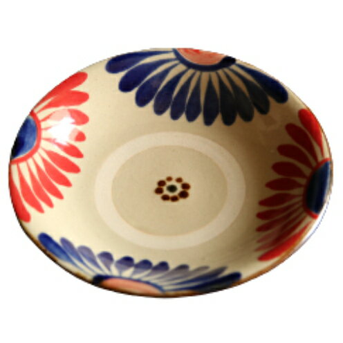 【ふるさと納税】【陶芸工房ふじ】7寸皿（菊模様・赤と青）重ね焼き