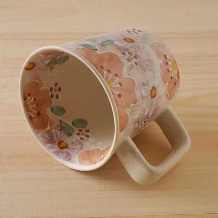 【波佐見焼】花やか マグカップ（緑・赤）ペアセット 食器【陶もと】[PE39] 波佐見焼
