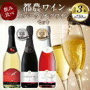 【ふるさと納税】飲み比べ！！ 都農ワイン スパークリング ワイン 3本 セット 酒 飲料 アルコール 国産 ぶどう 赤ワイン 白ワイン 泡 甘口 辛口 ご褒美 パーティー お祝 記念日 イベント お取り寄せ 贈り物 プレゼント グルメ 宮崎県 都農町 送料無料