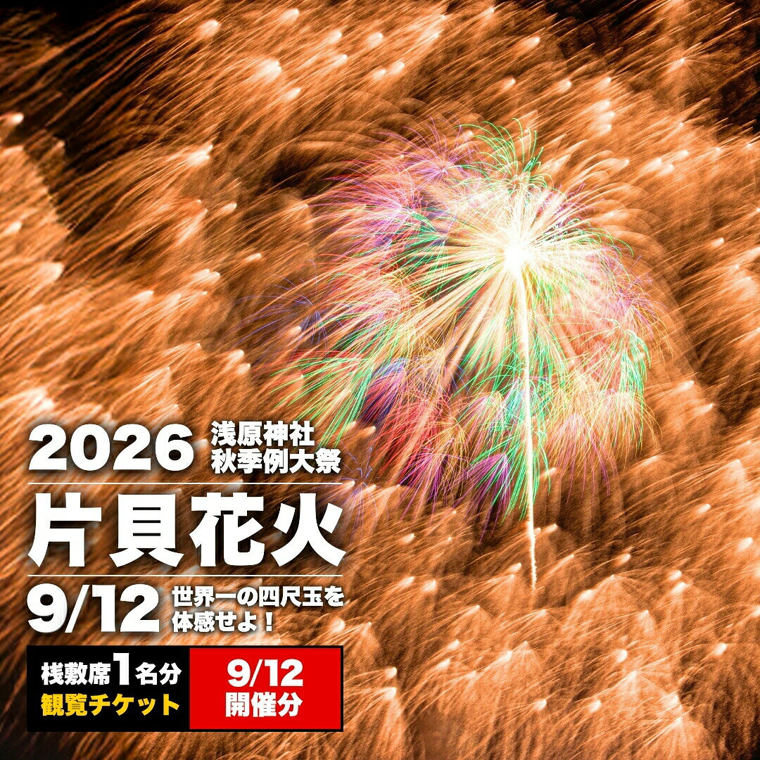 【ふるさと納税】 新潟県 花火大会 片貝花火 片貝まつり 花火 煙火 先行予約 令和8年9月12日(土) 世界一を体感！片貝まつり花火大会 桟敷席チケット 1名分 花火チケット 有料観覧席 花火観覧席 新潟県小千谷市 片貝町煙火協会 【0003-0002SV02】