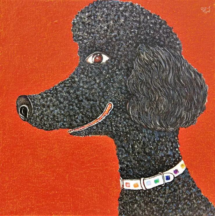 アーティストが『愛しいペットのポートレート』描きます 6号サイズ スクエア 410×410mm【アート 6号サイズ　油絵 横井山泰 美術 作家 410×318mm スクエア 神奈川県 小田原市 ペット