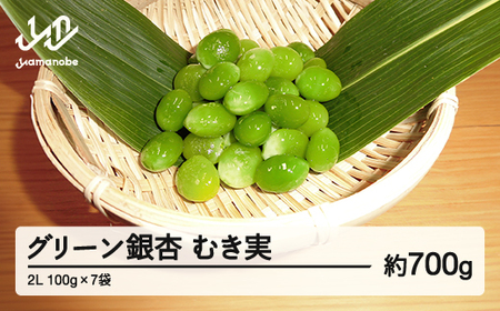 《先行予約》2025年 山形県産 グリーン銀杏 むき実 2L 約700g(100g×7) 2025年9月中旬から順次発送 銀杏 ぎんなん おつまみ 秋 野菜 期間限定 F20A-930