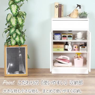 ふるさと納税 三条市 リビングキャビネット 幅60 ホワイト 完成品 収納 リビング [川口工器]  【090S003】 |  | 01