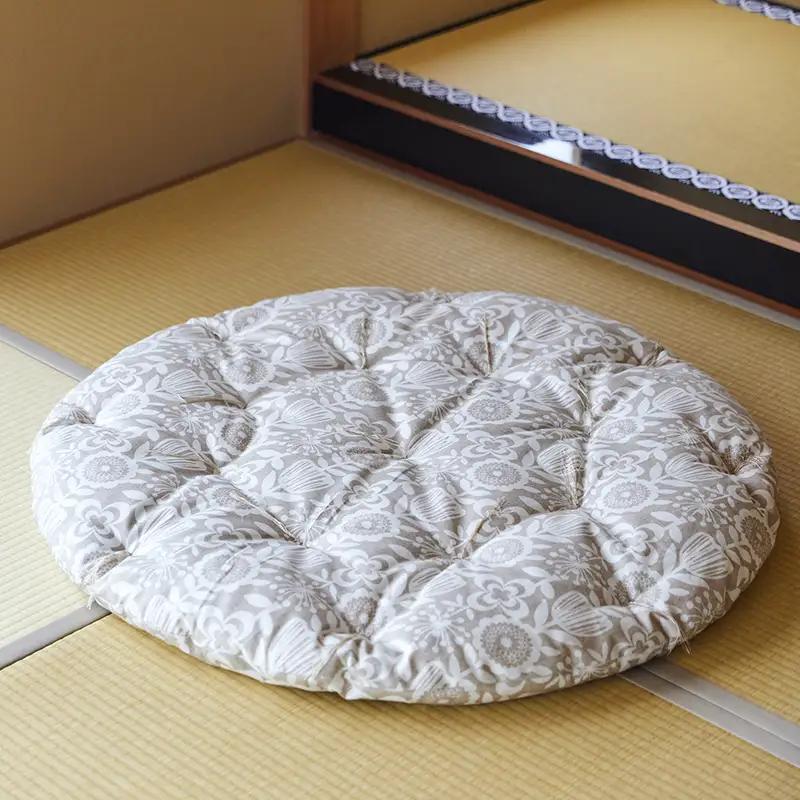 座布団【まる】木綿わた丸座布団 カバー付き