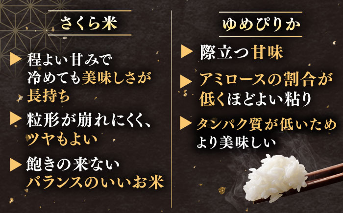 【全6回定期便】【新米 令和7年産】お米 2種 食べ比べ（さくら米・ゆめぴりか）計10kg《厚真町》【とまこまい広域農業協同組合】  米 定期便 6ヵ月 半年 毎月 お米 白米 ご飯 ななつぼし ゆめ