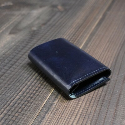 【ふるさと納税】イタリア高級レザー使用　お金を巻くように包む【Wallet roll】ネイビー【1605103】