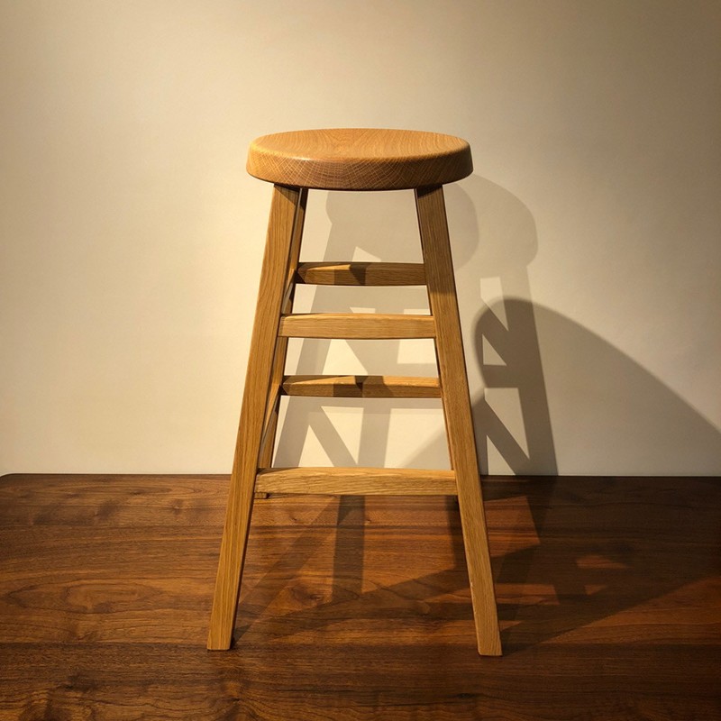 四方転びのハイスツール　/　丸椅子　キッチンスツール　カウンタースツール　伝統工法　無垢材【GOOD WOOD WORKS】_HA0717