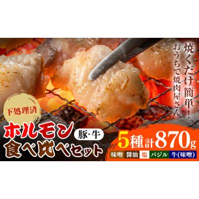 ふるさと納税 日高町 豚・牛ホルモン5種セット 焼肉レストラン食道園《30日以内に出荷予定(土日祝除く)》