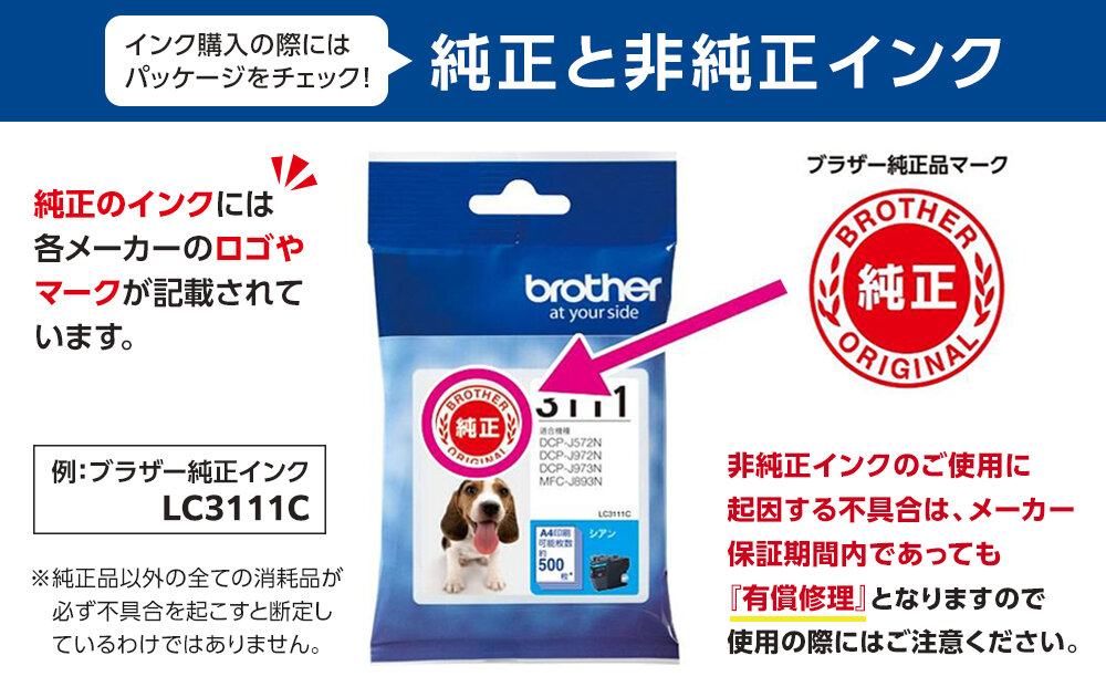 【ブラザー　純正インクカートリッジ】LC3111BK-2PK