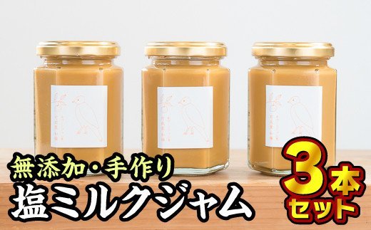 【ふるさと納税】 無添加 手作り 塩ミルク ジャム 160g × 3本セット 手作り スイーツ ミルク 牛乳 海洋深層水 濃厚 塩 贅沢 濃厚 美味しい 加工食品 詰め合わせ ハンドメイド ジャム ギフト 朝食 朝ご飯 贈り物 贈答 箱詰め プレゼント ギフト 手作り ハンドメイド KA-8