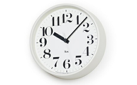 電波時計 RIKI STEEL CLOCK ホワイト WR08-25 WH 掛け時計 壁掛け時計 時計 レムノス Lemnos 装飾品 民芸品 工芸品 工芸 電波 伝統技術 インテリア 富山県高岡市 