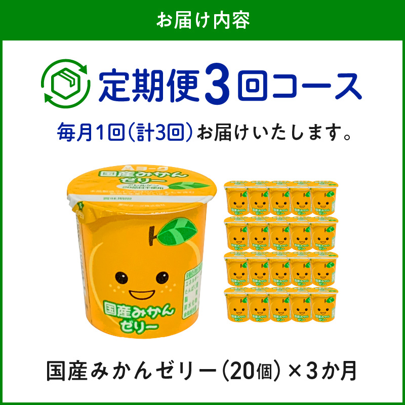 【3ヶ月定期便】愛知ヨーク　国産みかんゼリー　20個入