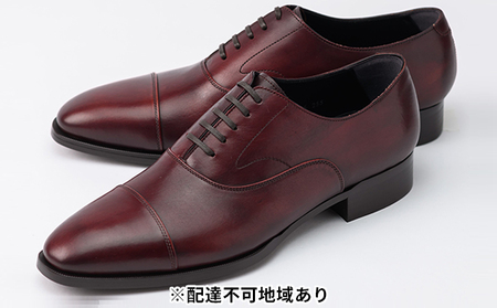 革靴 ビジネスシューズ 手染め 赤 国産 革靴 23.0cm