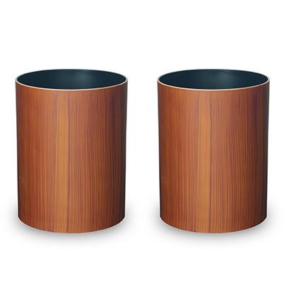 ふるさと納税 海南市 和歌山県海南市 ナチュラルウッドBOX S 3.4Lブラックチェリー 2個組 職人が画く木目調ゴミ箱