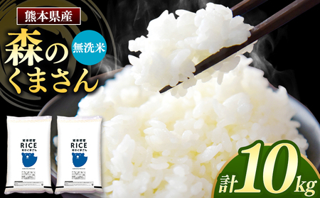 熊本県産 森のくまさん 無洗米 10kg | 小分け 5kg × 2袋  熊本県産 こめ 米 無洗米 ごはん 銘柄米 ブランド米 単一米 人気 日本遺産 菊池川流域 こめ作り ごはん ふるさと納税 返