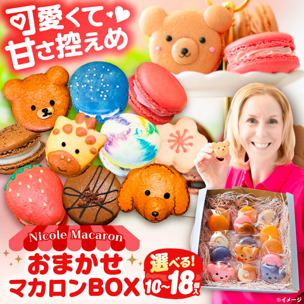 【ふるさと納税】＼選べる内容量／おまかせ マカロン ボックス 10個〜18個入 マカロン 焼菓子 スイーツ 愛西市 / ニコールマカロン[AEDA001]