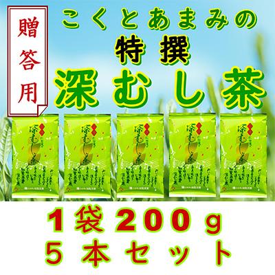 ふるさと納税 南九州市 【贈答用】知覧茶園の特撰深むし茶 1kg(200g×5本セット)
