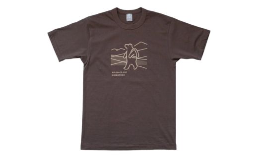 「知床トコさん」×久米繊維　コットンTシャツ　トレッキング柄　Mサイズ　半袖【配送不可地域：離島・沖縄県】