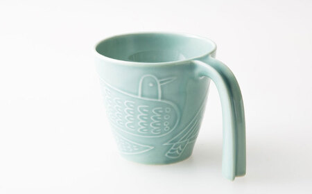 【波佐見焼】bird マグカップ 2点セット（緑×藍）【アイユー】[UA41]