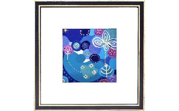 ジークレー版画「flores azules」 インテリア 絵画 絵 装飾 アクリル額 