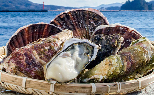 明神丸かき・ほたてきちの殻付き牡蠣10個・ホタテ5枚セット【配送日指定不可】 YD-1045