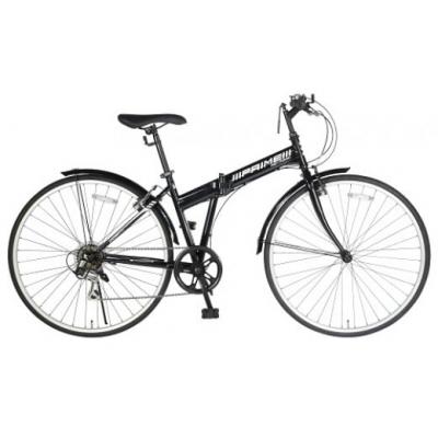 ふるさと納税 春日井市 700C6スピード折りたたみクロスバイク　色:ブラック　自転車 サイクリング アウトドア 折りたたみ