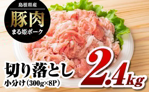 
            まる姫ポーク 切り落とし 2.4kg（300ｇ×8パック）【AK-19】｜送料無料 国産 まる姫ポーク 豚肉 ぶた肉 ぶたにく 肉 切り落とし 料理 野菜炒め しゃぶしゃぶ 生姜焼き カレー シチュー 肉じゃが 大容量 便利 多用途 真空 小分け パック 江津市｜
          