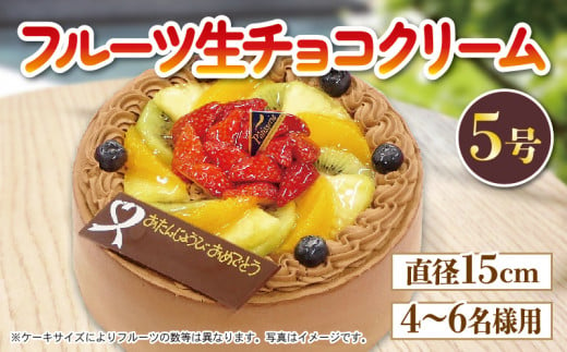 チョコクリーム フルーツケーキ 5号 冷凍 洋菓子 焼菓子 デザート スイーツ チョコレート チョコ お菓子 おやつ 果物 フルーツ 苺 いちご キウイ ぶどう オレンジ ブルーベリー パイナップル クリーム バター 卵 たまご 誕生日 記念日 結婚記念日 ギフト プレゼント 贈答 送料無料 徳島県 阿波市 CAKE EXPRESS