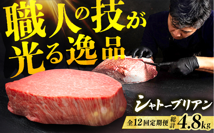 
            【12回定期便】博多和牛シャトーブリアン 200g×2枚 広川町 / 久田精肉店株式会社 [AFBV084]
          