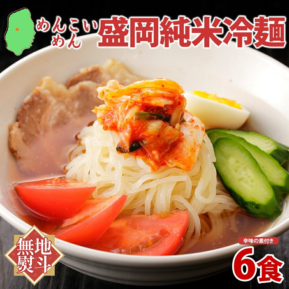 【ふるさと納税】 めんこいめん 純米冷麺 6食 無地熨斗 のし 熨斗 名入れ不可 盛岡冷麺 盛岡三大麺 米粉麺 米粉 麺 冷麺 グルテンフリー ラーメン 岩手県 盛岡市 東北 岩手 盛岡 農事組合法人となん
